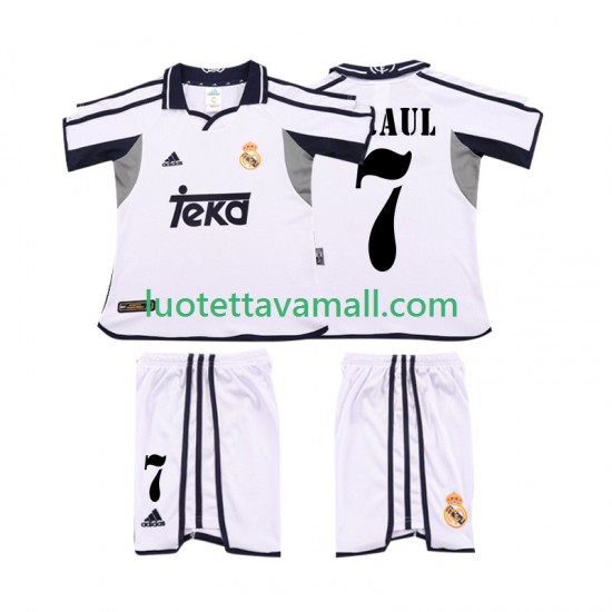 Lapset Real Madrid RAUL 7 Retro 2001 2002 Lyhythihainen Fanipaita ,Koti