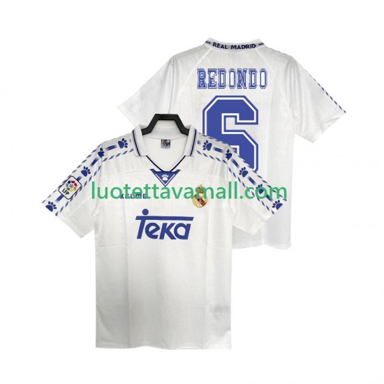 Miehet Real Madrid REDONDO 6 Retro 1996 1997 Lyhythihainen Fanipaita ,Koti