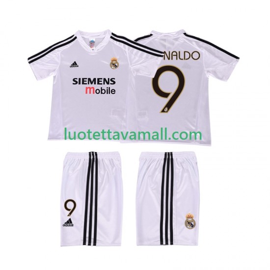 Lapset Real Madrid RONALDO 9 Retro 2004 20025 Lyhythihainen Fanipaita ,Koti