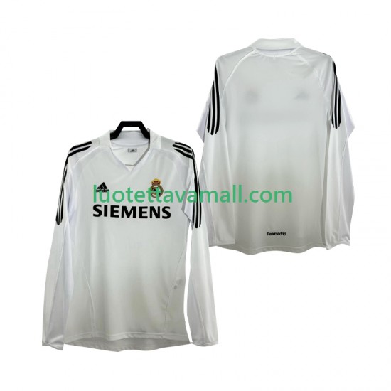 Miehet Real Madrid Retro 2005 2006 Pitkähihainen Fanipaita ,Koti