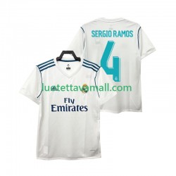 Miehet Real Madrid SERGIO RAMOS 4 Retro 2017 2018 Lyhythihainen Fanipaita ,Koti