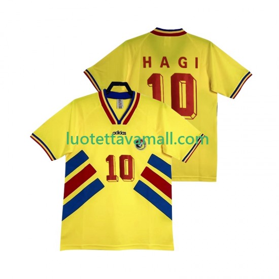 Miehet Romania Hagi 10 Retro 1994 Lyhythihainen Fanipaita ,Koti