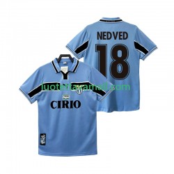 Miehet SS Lazio NEDVED 18 Retro 1998 1999 Lyhythihainen Fanipaita ,Koti