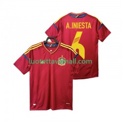 Miehet Espanja Andres Iniesta 6 Retro 2012 Lyhythihainen Fanipaita ,Koti