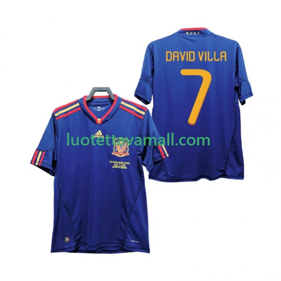 Miehet Espanja DAVID VILLA 7 Retro 2010 Lyhythihainen Fanipaita ,Vieras