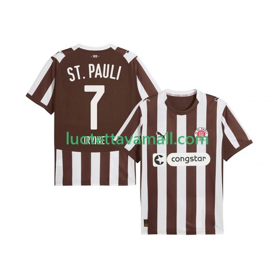 Miehet St. Pauli Jackson Irvine 7 2025-2026 Lyhythihainen Fanipaita ,Koti