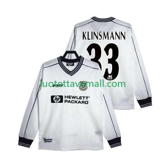 Miehet Tottenham Hotspur KLINSMANN 33 Retro 1997 1999 Pitkähihainen Fanipaita ,Koti