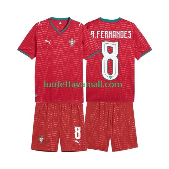 Lapset Portugali Bruno Fernandes 8 World Cup 2026 Lyhythihainen Fanipaita ,Koti