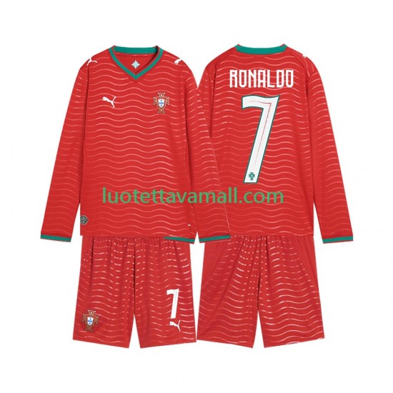 Lapset Portugali Cristiano Ronaldo 7 World Cup 2026 Pitkähihainen Fanipaita ,Koti