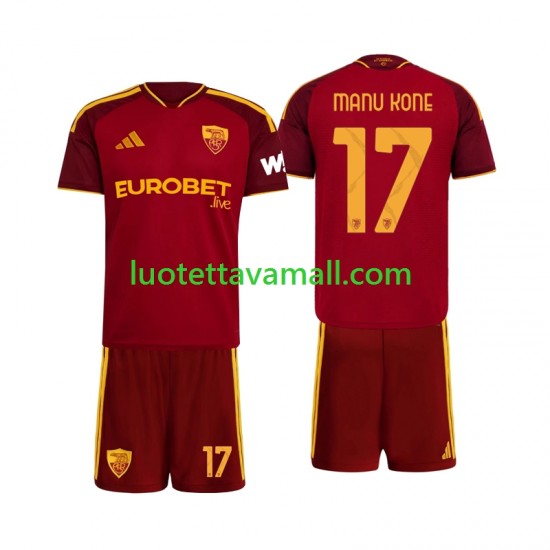Lapset AS Roma Manu Kone 17 2026-2027 Lyhythihainen Fanipaita ,Koti