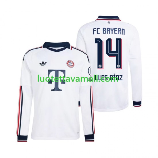 Miehet FC Bayern München Luis Diaz 14 2026-2027 Pitkähihainen Fanipaita ,Vieras