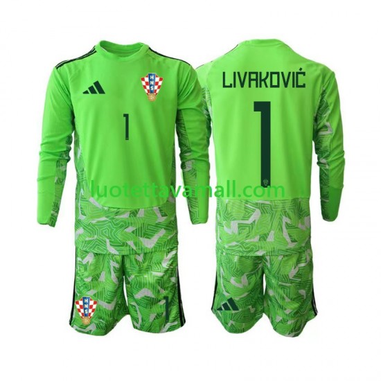 Lapset Kroatia Maalivahdin Dominik Livakovic 25 2026-2027 Pitkähihainen Fanipaita ,Koti