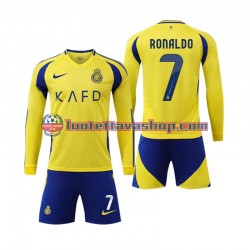Al-Nassr Cristiano Ronaldo 7 Children Home Football Shirts 2024-2025 Long Sleeves
