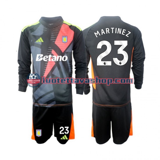 Aston Villa Goalkeeper Emiliano Martinez 23 Children Away Football Shirts 2024-2025 Long Sleeves