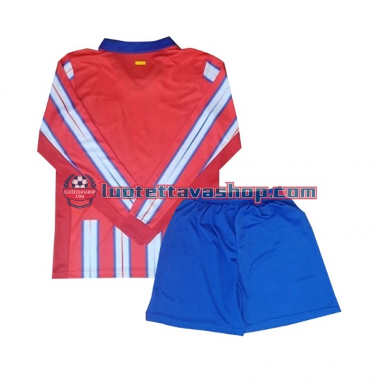 Atletico Madrid Children Home Football Shirts 2024-2025 Long Sleeves