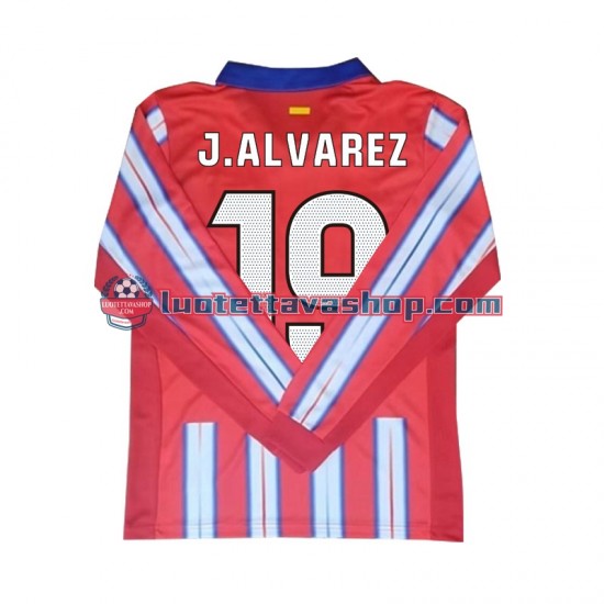 Atletico Madrid Julian Alvarez 19 Home Football Shirts 2024-2025 Gentleman Long Sleeves