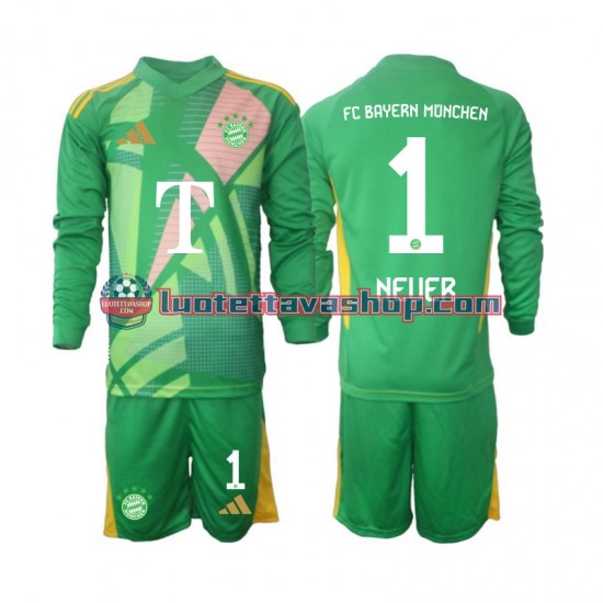 Bayern Munich Goalkeeper Manuel Neuer 1 Children Fourth Football Shirts 2024-2025 Long Sleeves
