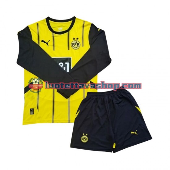 Borussia Dortmund Children Home Football Shirts 2024-2025 Long Sleeves