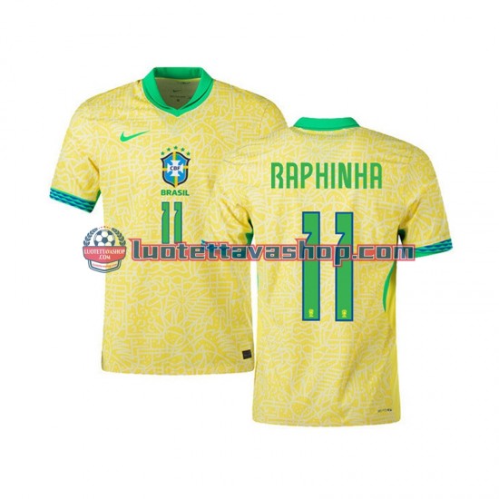 Brazil RAPHINHA 11 Home Football Shirts 2024 Gentleman Short Sleeves