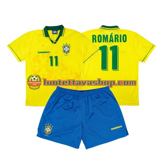 Brazil Romario 11 Children Retro Home Football Shirts 1994 Short Sleeves