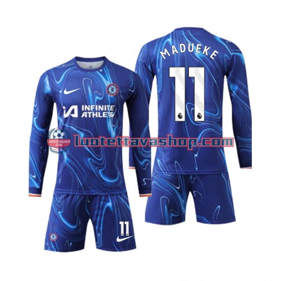 Chelsea Madueke 11 Children Home Football Shirts 2024-2025 Long Sleeves