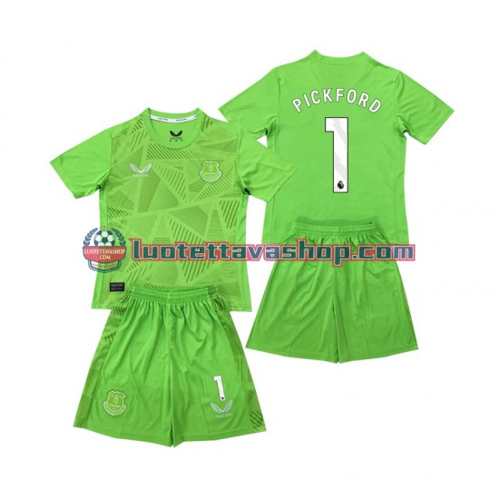 Everton Goalkeeper Pickford 1 Children Home Football Shirts 2024-2025 Short Sleeves