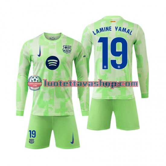 FC Barcelona Lamine Yamal 19 Children Third Football Shirts 2024-2025 Long Sleeves