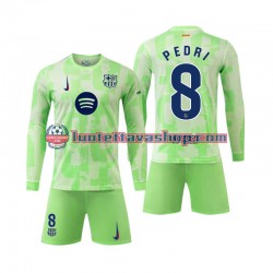 FC Barcelona Pedri 8 Children Third Football Shirts 2024-2025 Long Sleeves