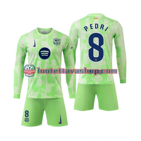 FC Barcelona Pedri 8 Children Third Football Shirts 2024-2025 Long Sleeves