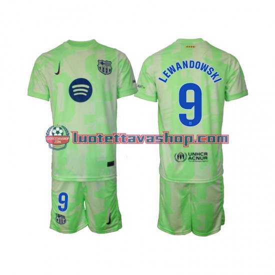 FC Barcelona Robert Lewandowski 9 Children Third Football Shirts 2024-2025 Short Sleeves