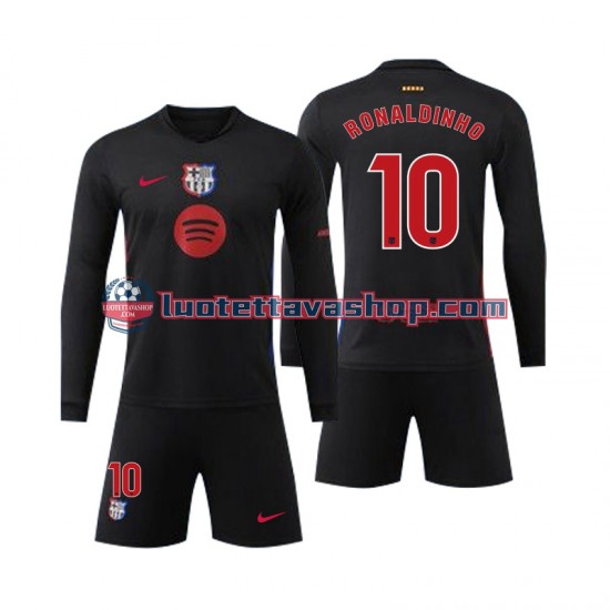 FC Barcelona Ronaldinho 10 Children Away Football Shirts 2024-2025 Long Sleeves