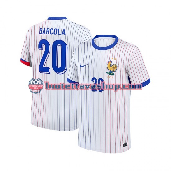 France Bradley Barcola 20 Away Football Shirts 2024 Gentleman Short Sleeves
