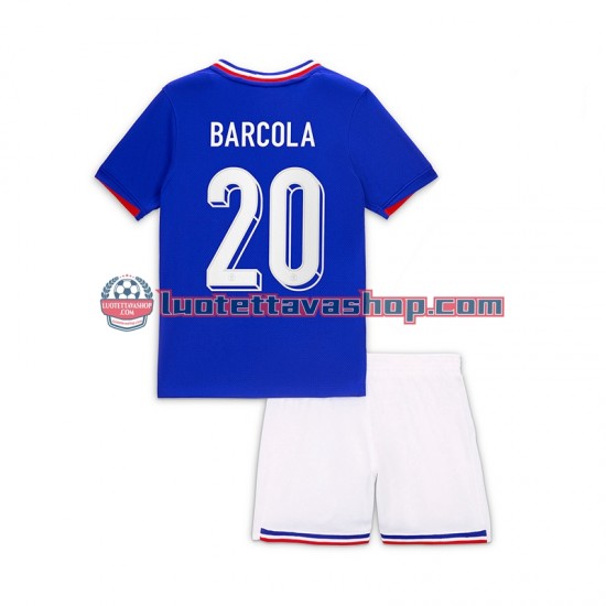 France Bradley Barcola 20 Children Home Football Shirts 2024 Short Sleeves