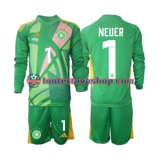 Germany Goalkeeper Manuel Neuer 1 Children Third Football Shirts 2024-2025 Long Sleeves