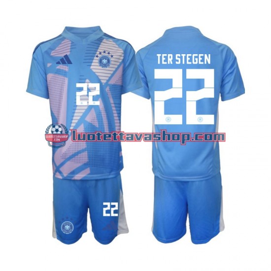 Germany Goalkeeper Ter Stegen 22 Children Fourth Football Shirts 2024-2025 Short Sleeves