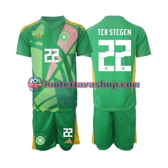 Germany Goalkeeper Ter Stegen 22 Children Third Football Shirts 2024-2025 Short Sleeves