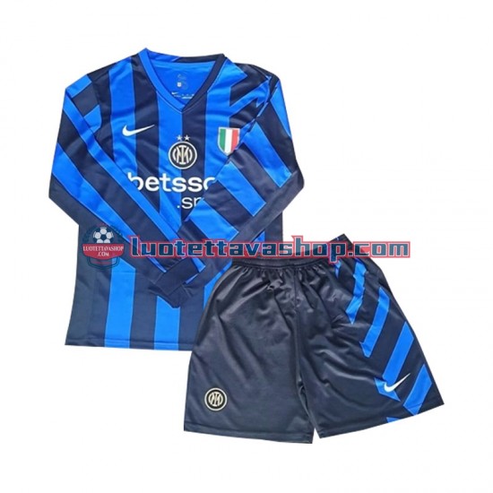 Inter Milan Children Home Football Shirts 2024-2025 Long Sleeves