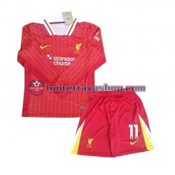 Liverpool M Salah 11 Children Home Football Shirts 2024-2025 Long Sleeves