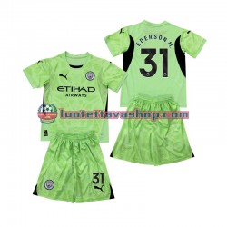 Manchester City Goalkeeper Ederson Moraes 31 Children 2 Fourth Football Shirts 2024-2025 Short Sleeves