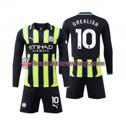 Manchester City Jack Grealish 10 Children Away Football Shirts 2024-2025 Long Sleeves