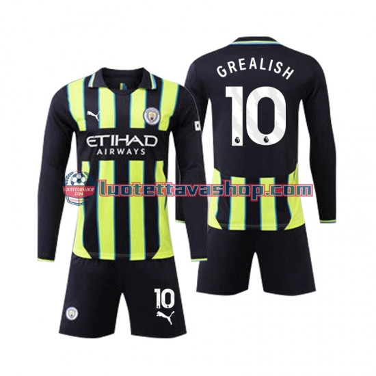 Manchester City Jack Grealish 10 Children Away Football Shirts 2024-2025 Long Sleeves