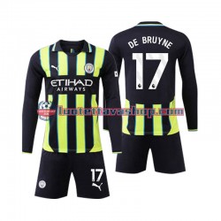 Manchester City Kevin De Bruyne 17 Children Away Football Shirts 2024-2025 Long Sleeves