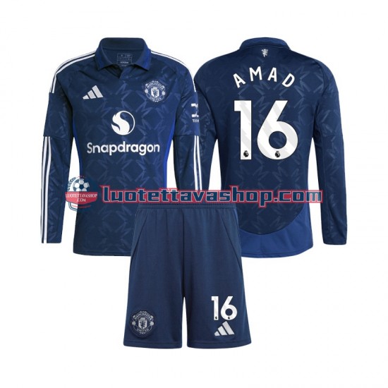 Manchester United Amad 16 Children Home Football Shirts 2024-2025 Long Sleeves