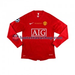 Manchester United Champion League Home Football Shirts Retro 2007 Gentleman Long Sleeves