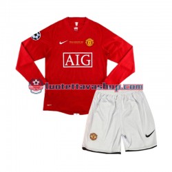 Manchester United Children Champion League Home Football Shirts Retro 2007 Long Sleeves