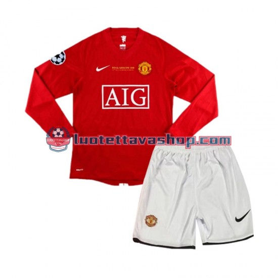 Manchester United Children Champion League Home Football Shirts Retro 2007 Long Sleeves