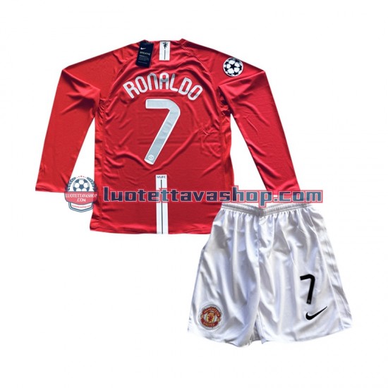 Manchester United Cristiano Ronaldo 7 Children Champion League Home Football Shirts Retro 2007 Long Sleeves