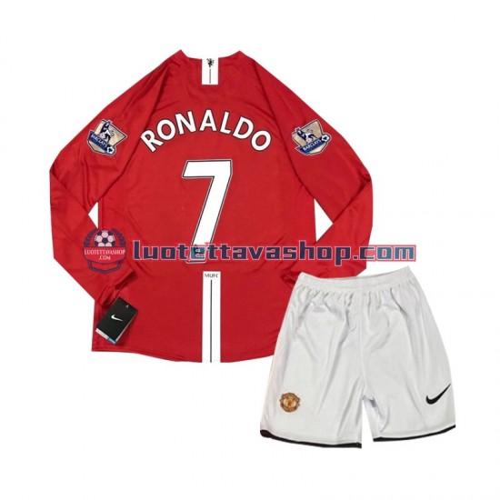 Manchester United Cristiano Ronaldo 7 Children Home Football Shirts Retro 2007 Long Sleeves