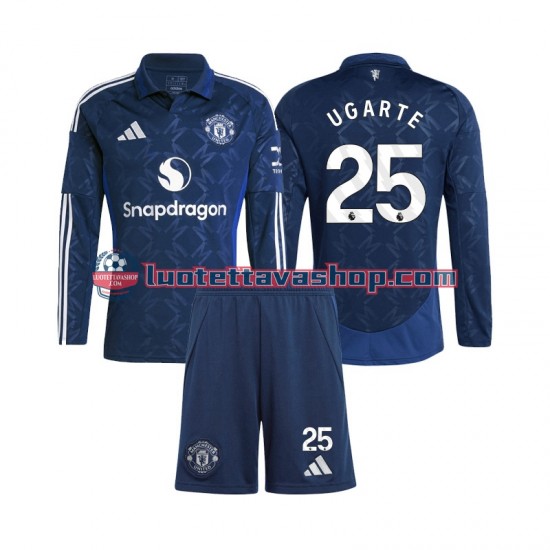 Manchester United Manuel Ugarte 25 Children Away Football Shirts 2024-2025 Long Sleeves