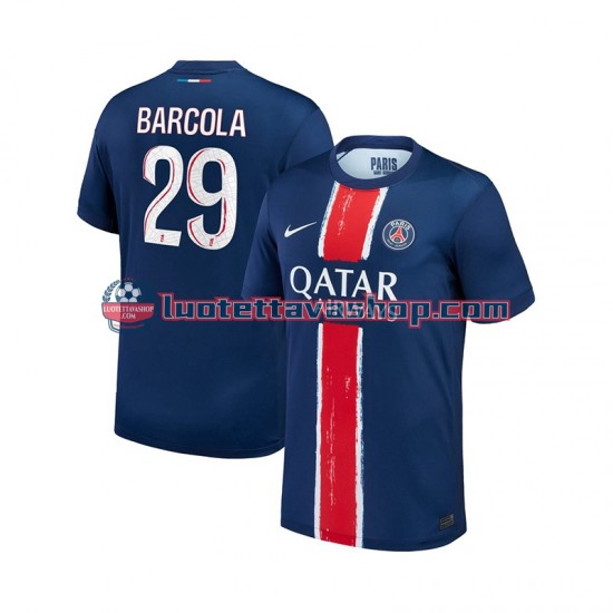 Paris Saint Germain Bradley Barcola 29 Home Football Shirts 2024-2025 Gentleman Short Sleeves